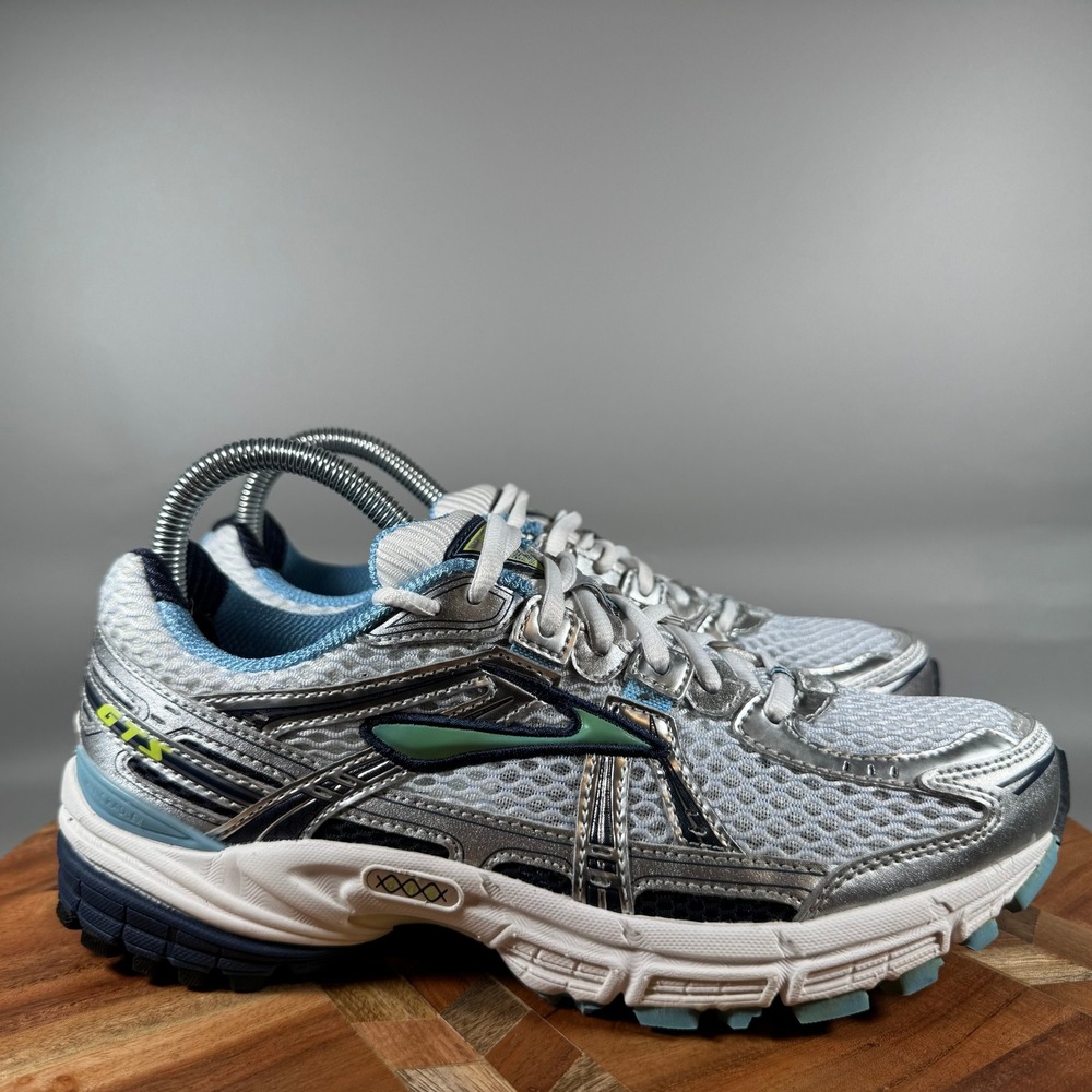 Brooks Adrenaline GTS 11 Womens Running Shoes Silver Blue 1200821B306 Size 8.5